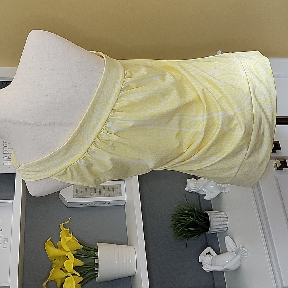 INC One Shoulder Yellow and White Top - Picture 5 of 9